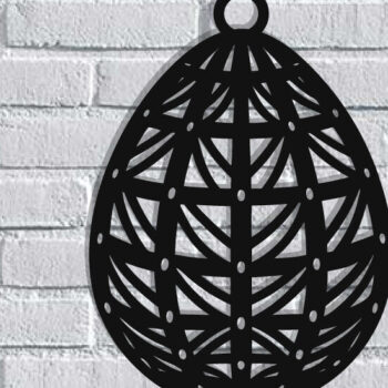 Intra απο ξύλο plywood 3mm-4mm πάχος - Πασχαλινό αυγό διακόσμηση τοίχου με λέιζερ Δίασταση 40x50 cm INTRAFABR-116486322 - Image 1