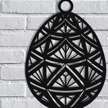 Intra απο ξύλο plywood 3mm-4mm πάχος - Πασχαλινό αυγό διακόσμηση τοίχου με λέιζερ Δίασταση 40x50 cm INTRAFABR-116486464 - Image 1