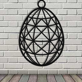 Intra απο ξύλο plywood 3mm-4mm πάχος - Πασχαλινό αυγό διακόσμηση τοίχου με λέιζερ Δίασταση 40x50 cm INTRAFABR-116486717 - Image 3