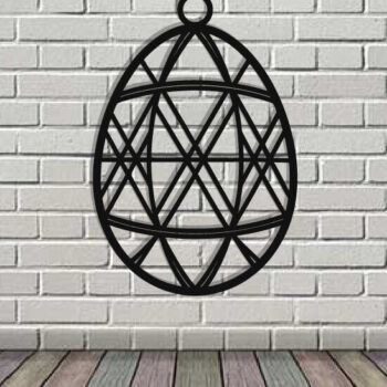 Intra απο ξύλο plywood 3mm-4mm πάχος - Πασχαλινό αυγό διακόσμηση τοίχου με λέιζερ Δίασταση 40x50 cm INTRAFABR-116485509 - Image 3