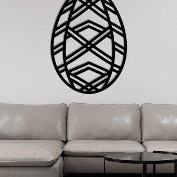 Intra απο ξύλο plywood 3mm-4mm πάχος - Πασχαλινό αυγό Διακόσμηση τοίχου με λέιζερ Δίασταση 40x50 cm INTRAFABR-116090422 - Image 2