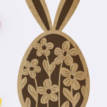 Intra απο ξύλο plywood 3mm-4mm πάχος - Πασχαλινό αυγό με λαγουδάκι αυτιά  Δίασταση 20x20 cm INTRAFABR-89865491 - Image 1
