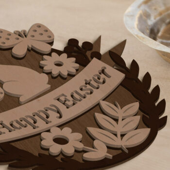 Intra απο ξύλο plywood 3mm-4mm πάχος - Πασχαλινό αυγό με λαγουδάκι, Διακόσμηση σπιτιού Δίασταση 7x8 cm INTRAFABR-89961300 - Image 3