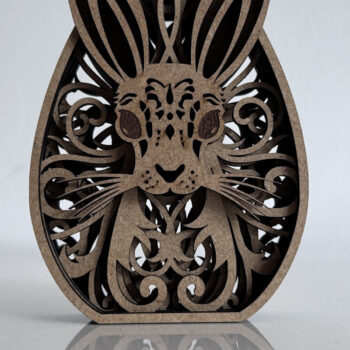 Intra απο ξύλο plywood 3mm-4mm πάχος - Πασχαλινό αυγό με κουνέλι, διακόσμηση σπιτιού Δίασταση 5x4 cm INTRAFABR-88599230 - Image 1