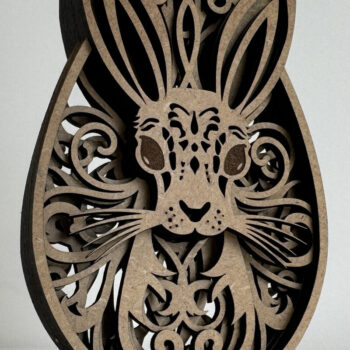 Intra απο ξύλο plywood 3mm-4mm πάχος - Πασχαλινό αυγό με κουνέλι, διακόσμηση σπιτιού Δίασταση 5x4 cm INTRAFABR-88599230 - Image 2