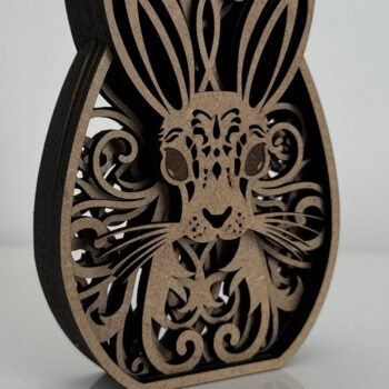 Intra απο ξύλο plywood 3mm-4mm πάχος - Πασχαλινό αυγό με κουνέλι, διακόσμηση σπιτιού Δίασταση 5x4 cm INTRAFABR-88599230 - Image 3