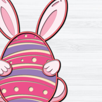 Intra απο ξύλο plywood 3mm-4mm πάχος - 3d Paper Cut Πασχαλινά αυγά Δίασταση 1200x1200 cm INTRAFABR-25353311 - Image 1