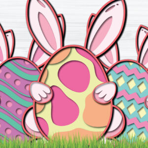 Intra απο ξύλο plywood 3mm-4mm πάχος - Πασχαλινά αυγά 3d Paper Cut   Δίασταση 1200x1200 cm INTRAFABR-27268442