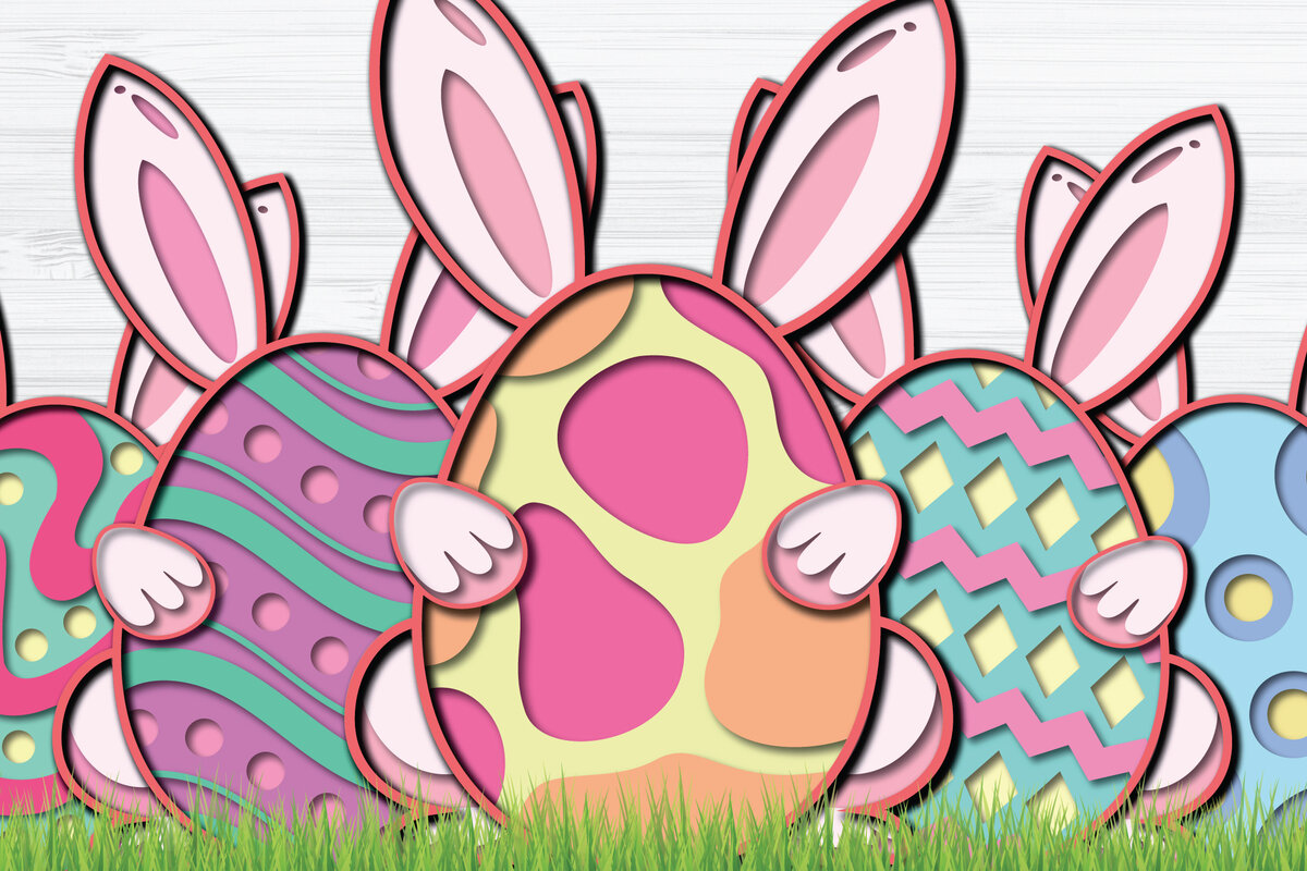 Intra απο ξύλο plywood 3mm-4mm πάχος - Πασχαλινά αυγά 3d Paper Cut   Δίασταση 1200x1200 cm INTRAFABR-27268442