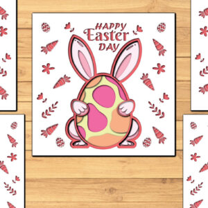 Intra απο ξύλο plywood 3mm-4mm πάχος - Πασχαλινά αυγά 3d Paper Cut   Δίασταση 1200x1200 cm INTRAFABR-65321901