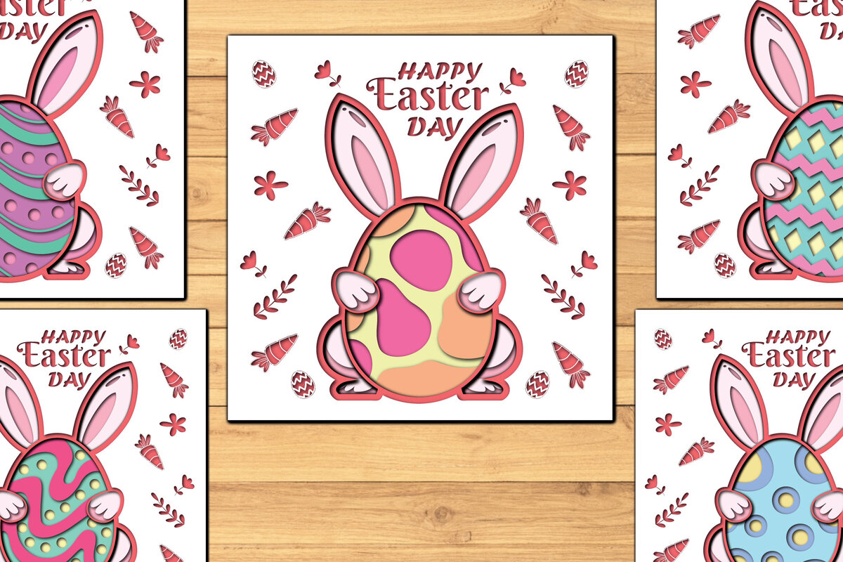 Intra απο ξύλο plywood 3mm-4mm πάχος - Πασχαλινά αυγά 3d Paper Cut   Δίασταση 1200x1200 cm INTRAFABR-65321901