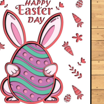 Intra απο ξύλο plywood 3mm-4mm πάχος - Πασχαλινά αυγά 3d Paper Cut   Δίασταση 1200x1200 cm INTRAFABR-65321901 - Image 5