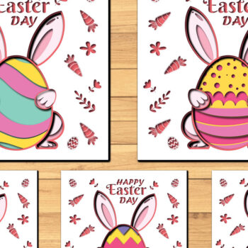 Intra απο ξύλο plywood 3mm-4mm πάχος - Πασχαλινά αυγά 3d Paper Cut   Δίασταση 1200x1200 cm INTRAFABR-65395202 - Image 1