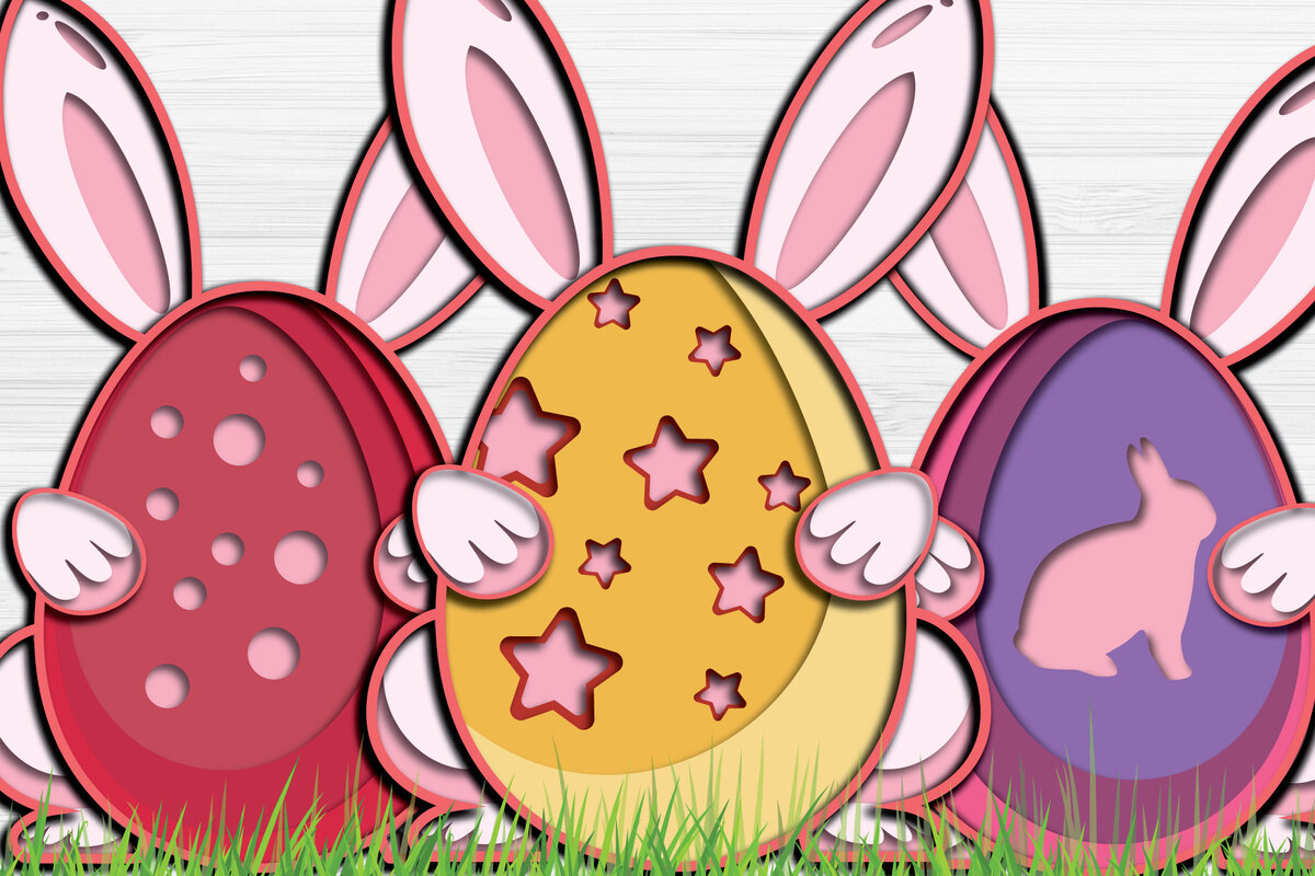 Intra απο ξύλο plywood 3mm-4mm πάχος - Πασχαλινά αυγά 3d Paper Cut   Δίασταση 1200x1200 cm INTRAFABR-28893588