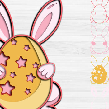 Intra απο ξύλο plywood 3mm-4mm πάχος - Πασχαλινά αυγά 3d Paper Cut   Δίασταση 1200x1200 cm INTRAFABR-28893588 - Image 2