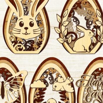 Intra απο ξύλο plywood 3mm-4mm πάχος - Πρότυπα με στρώσεις πασχαλινών αυγών Δίασταση 3x4 cm INTRAFABR-93806449 - Image 5