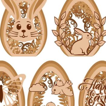 Intra απο ξύλο plywood 3mm-4mm πάχος - Πρότυπα με στρώσεις πασχαλινών αυγών Δίασταση 3x4 cm INTRAFABR-93806449 - Image 6