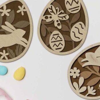 Intra απο ξύλο plywood 3mm-4mm πάχος - Δέσμη Πασχαλινών Αυγών, Πολυεπίπεδη διακόσμηση Δίασταση 2x7 cm INTRAFABR-88506553 - Image 1