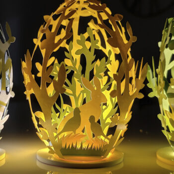 Intra απο ξύλο plywood 3mm-4mm πάχος - Πασχαλινά Αυγά Δέσμη Χαρτί κομμένα Δίασταση 5x3 cm INTRAFABR-59787425 - Image 3