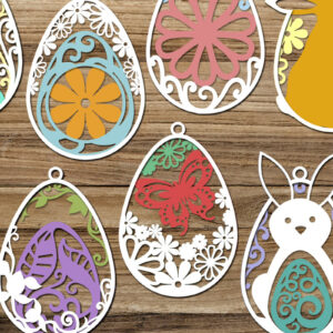 Intra απο ξύλο plywood 3mm-4mm πάχος - Πασχαλινά αυγά κομμένα αρχεία δέσμη Πασχαλινές ετικέτες Δίασταση 14x3 cm INTRAFABR-9168692