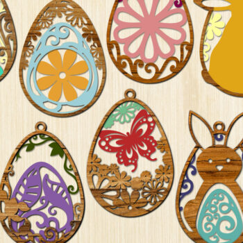 Intra απο ξύλο plywood 3mm-4mm πάχος - Πασχαλινά αυγά κομμένα αρχεία δέσμη Πασχαλινές ετικέτες Δίασταση 14x3 cm INTRAFABR-9168692 - Image 7