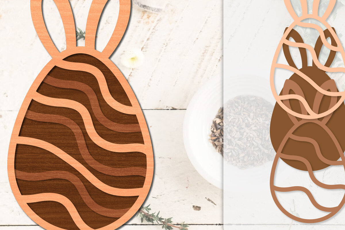 Intra απο ξύλο plywood 3mm-4mm πάχος - Πασχαλινά αυγά με λέιζερ Δίασταση 20x20 cm INTRAFABR-116011699