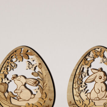 Intra απο ξύλο plywood 3mm-4mm πάχος - Πακέτο πασχαλινών αυγών και κουνελιών (5 στο σύνολο) Δίασταση 5x6 cm INTRAFABR-27281084 - Image 4