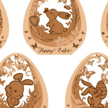 Intra απο ξύλο plywood 3mm-4mm πάχος - Πακέτο πασχαλινών αυγών και κουνελιών (5 στο σύνολο) Δίασταση 5x6 cm INTRAFABR-27281084 - Image 8