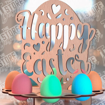 Intra απο ξύλο plywood 3mm-4mm πάχος - Πάσχα Αυγά Στάση | Αυγά Stand Κόψτε με λέιζερ Δίασταση 15x15 cm INTRAFABR-91497334 - Image 6