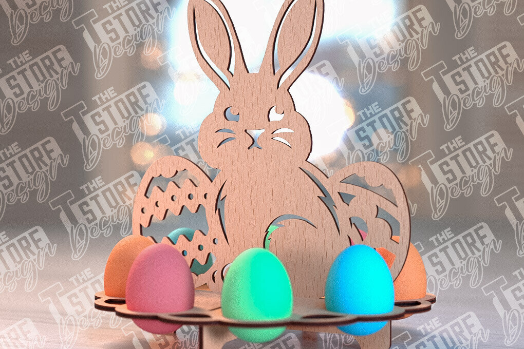 Intra απο ξύλο plywood 3mm-4mm πάχος - Πάσχα Αυγά Στάση | Αυγά Stand Κόψτε με λέιζερ Δίασταση 15x15 cm INTRAFABR-91497134
