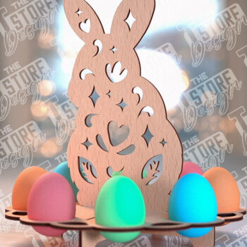 Intra απο ξύλο plywood 3mm-4mm πάχος - Πάσχα Αυγά Στάση | Αυγά Stand Κόψτε με λέιζερ Δίασταση 15x15 cm INTRAFABR-91497258 - Image 1