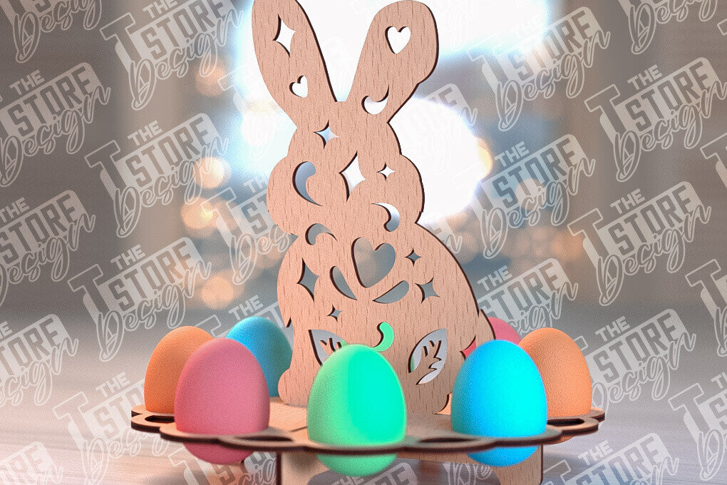 Intra απο ξύλο plywood 3mm-4mm πάχος - Πάσχα Αυγά Στάση | Αυγά Stand Κόψτε με λέιζερ Δίασταση 15x15 cm INTRAFABR-91497282