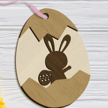 Intra απο ξύλο plywood 3mm-4mm πάχος - Πασχαλινά αυγά με πρότυπο κοπής σετ κουνελιών Δίασταση 2x7 cm INTRAFABR-89708037 - Image 4