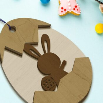 Intra απο ξύλο plywood 3mm-4mm πάχος - Πασχαλινά αυγά με πρότυπο κοπής σετ κουνελιών Δίασταση 2x7 cm INTRAFABR-89708037 - Image 5