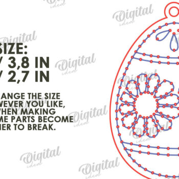 Intra απο ξύλο plywood 3mm-4mm πάχος - Πασχαλινά κενά κεντήματα με λέιζερ Δίασταση 15x15 cm INTRAFABR-117659805 - Image 2