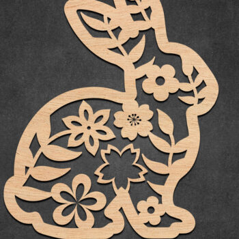 Intra απο ξύλο plywood 3mm-4mm πάχος - Πασχαλινό λουλουδάτο δέμα κοπής με λέιζερ Δίασταση 30x20 cm INTRAFABR-115888077 - Image 3