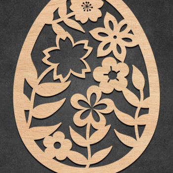 Intra απο ξύλο plywood 3mm-4mm πάχος - Πασχαλινό λουλουδάτο δέμα κοπής με λέιζερ Δίασταση 30x20 cm INTRAFABR-115888077 - Image 5