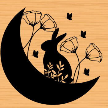 Intra απο ξύλο plywood 3mm-4mm πάχος - Πασχαλινό Floral Moon  Δίασταση 20x20 cm INTRAFABR-62418462 - Image 1