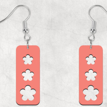 Intra απο ξύλο plywood 3mm-4mm πάχος - Πασχαλινά λουλούδια Boho σκουλαρίκια Δίασταση 3x3 cm INTRAFABR-28929415 - Image 1