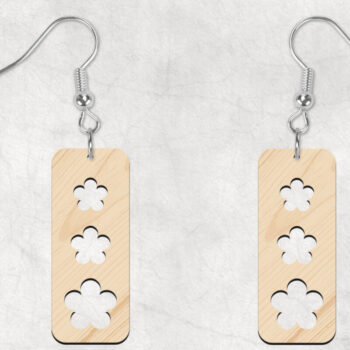 Intra απο ξύλο plywood 3mm-4mm πάχος - Πασχαλινά λουλούδια Boho σκουλαρίκια Δίασταση 3x3 cm INTRAFABR-28929415 - Image 2