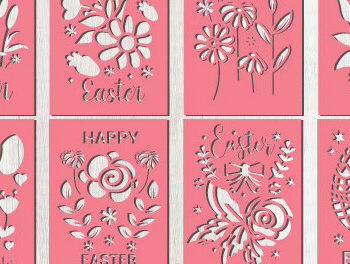 Intra απο ξύλο plywood 3mm-4mm πάχος - Πασχαλινή Πτυσσόμενη Δωροκάρτα  Πακέτο 1472 Δίασταση 15x15 cm INTRAFABR-116415369 - Image 4