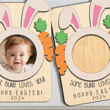 Intra απο ξύλο plywood 3mm-4mm πάχος - Πασχαλινή κορνίζα με μαγνήτη ψυγείου Δίασταση 20x25 cm INTRAFABR-95569780 - Image 1