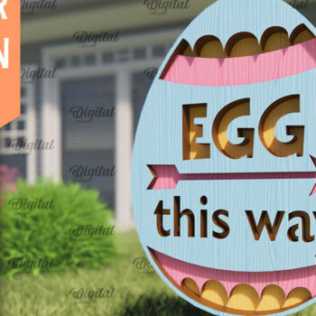 Intra απο ξύλο plywood 3mm-4mm πάχος - Πασχαλινό πάσσαλο Κήπο με λέιζερ. Αυγό  Δίασταση 15x15 cm INTRAFABR-91425105 - Image 1