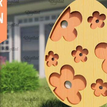 Intra απο ξύλο plywood 3mm-4mm πάχος - Πασχαλινό πάσσαλο Κήπο με λέιζερ. Αυγό  Δίασταση 15x15 cm INTRAFABR-91424473 - Image 1