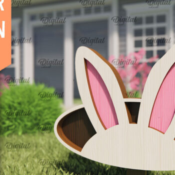 Intra απο ξύλο plywood 3mm-4mm πάχος - Πασχαλινό πάσσαλο LaserCut. Μπάνι  Δίασταση 15x15 cm INTRAFABR-91425370 - Image 1