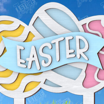 Intra απο ξύλο plywood 3mm-4mm πάχος - Πασχαλιές στον κήπο του Πάσχα | Διακόσμηση Κήπου Δίασταση 15x15 cm INTRAFABR-117956594 - Image 1