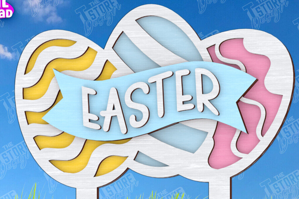 Intra απο ξύλο plywood 3mm-4mm πάχος - Πασχαλιές στον κήπο του Πάσχα | Διακόσμηση Κήπου Δίασταση 15x15 cm INTRAFABR-117956594