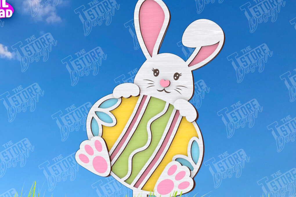 Intra απο ξύλο plywood 3mm-4mm πάχος - Πασχαλιές στον κήπο του Πάσχα | Διακόσμηση Κήπου Δίασταση 15x15 cm INTRAFABR-117956603