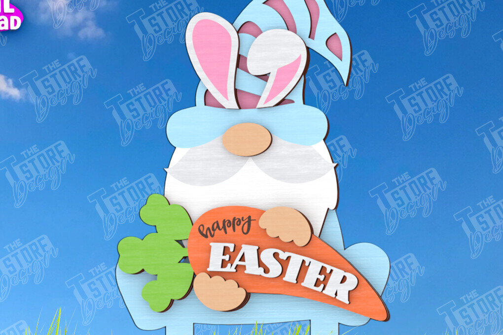 Intra απο ξύλο plywood 3mm-4mm πάχος - Πασχαλιές στον κήπο του Πάσχα | Διακόσμηση Κήπου Δίασταση 15x15 cm INTRAFABR-118344224