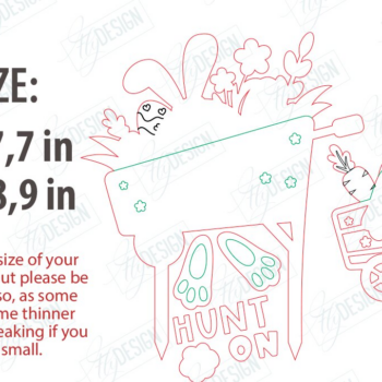 Intra απο ξύλο plywood 3mm-4mm πάχος - Πασχαλιές στον κήπο του Πάσχα | Διακόσμηση Κήπου Δίασταση 15x15 cm INTRAFABR-116210284 - Image 2